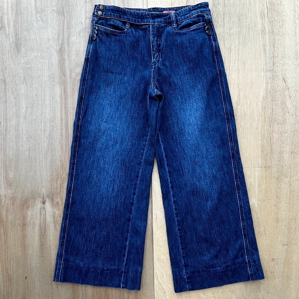 PILCRO WIDE LEG BAGGY JEANS WOMEN’S sz 29 Blue Dark Wash High Rise Denim
